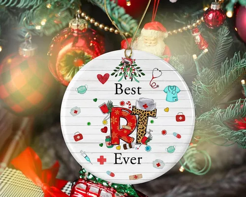 Miniatura 2 de Adorno de Navidad con el mejor terapeuta respiratorio de la historia, regalo para enfermera practicante, el mejor enfermera practicante del mundo