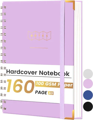 Miniatura 8 de Yoment Cuaderno de espiral de 8.5 x 11 pulgadas, cuadernos de tapa dura A4 para el trabajo, cuaderno con rayas universitarias, diario, cuadernos