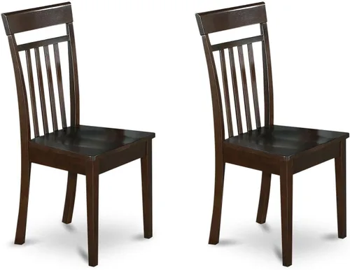 Miniatura 8 de East West Furniture CAC-CAP-C - Sillas de comedor Capri, sillas tapizadas de madera maciza de tela de lino, juego de 2, capuchino