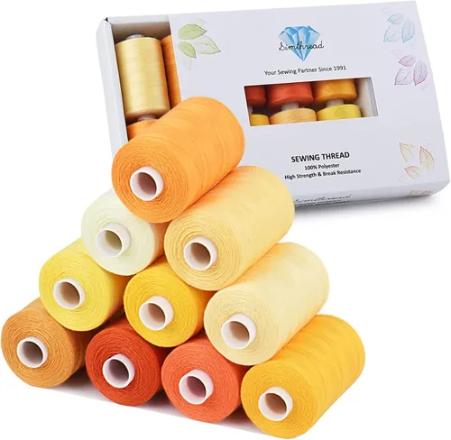 Miniatura 13 de Simthread Hilo de coser multiusos, 24 carretes, hilo de poliéster de 1000 yardas para coser, prácticos hilos de coser de poliéster para máquina