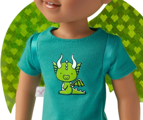 Miniatura 3 de American Girl WellieWishers - Muñeca Bryant de 14.5 pulgadas con camiseta, pantalones cortos, alas de dragón y cola y botas, para mayores de 4 años