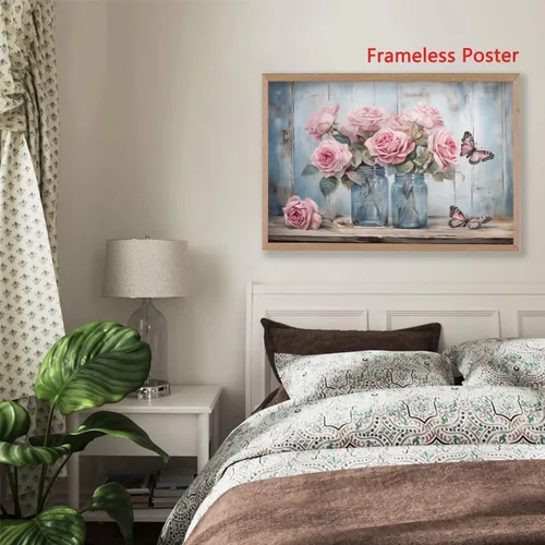 Miniatura 4 de BACKYMRJCART Arte de pared vintage de paisaje de campo de flores silvestres, paisaje, paisaje rústico, arte de pared, naturaleza, prado, pintura