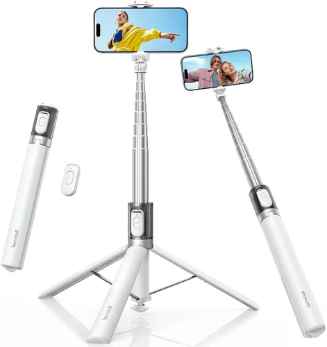 Miniatura 8 de Lamicall [Un tirador de cierre] Trípode de teléfono para iPhone, trípode de 65 pulgadas con control remoto y zapata fría, soporte de teléfono