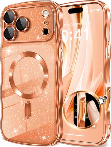 Miniatura 30 de GVIEWIN Funda para iPhone 16 Pro Compatible con MagSafe, Mejorada [Protección Completa de la Cámara][Marco de Ondas Lindo][Protección de Grado