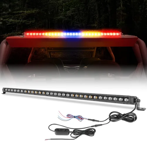 Miniatura 12 de OFFROADTOWN Barra de luz LED de persecución de 20 pulgadas, luces traseras UTV, luz intermitente de seguridad con luz intermitente de freno
