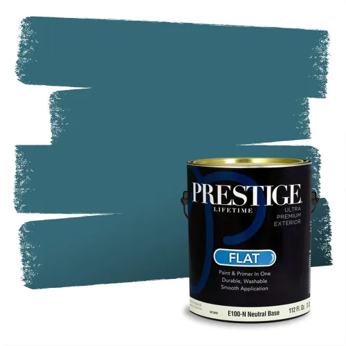 Miniatura 971 de Pintura Exterior + imprimación PRESTIGE, todo-en-uno, 1 galón, acabado mate, color comparable al Valspar* Royal Gray* VS151-Gris real