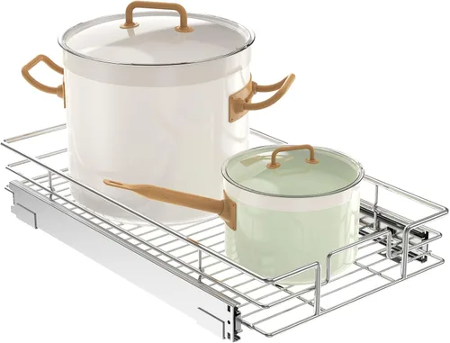 Miniatura 22 de LOVMOR Organizador de gabinete extraíble de 17 pulgadas de ancho x 21 pulgadas de profundidad, estantes extraíbles para armario de cocina, 1 Tier