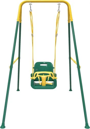 Miniatura 8 de Columpio multifuncional para niños pequeños, columpio plegable para bebé para uso en exteriores e interiores, fácil de instalar y almacenar (azul)