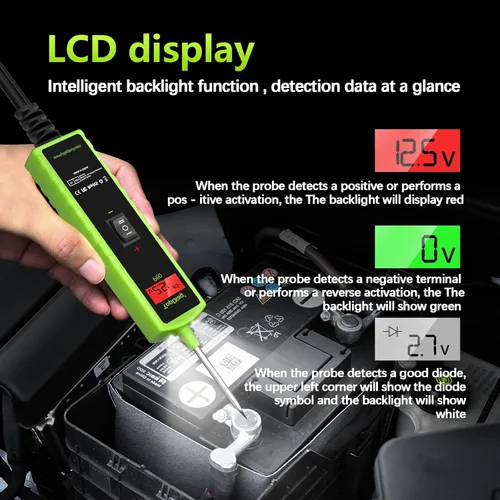 Miniatura 3 de Topdiag Probador de sonda de circuito de potencia automotriz P60, Kit de sonda de circuito de alimentación de 12-24V, Buscador de automóvil