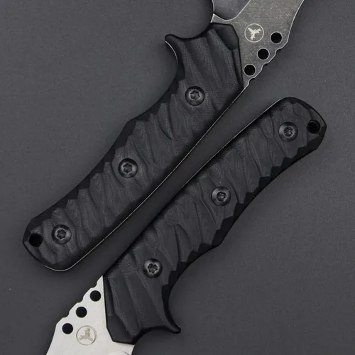 Miniatura 4 de Cuchillo afilado de hoja fija de 10.2 pulgadas, mango de acero G10, espiga completa, herramienta de caza, cuchillo de bushcraft al aire libre, Blanco