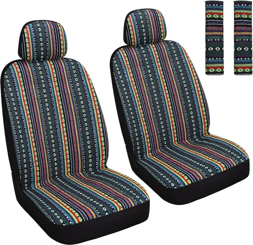 Miniatura 8 de HAIYAOTIMES Fundas para Asientos de Automóvil Baja Saddle Blanket Juego Completo con Almohadillas para Cinturón de Seguridad, Fundas de Asiento