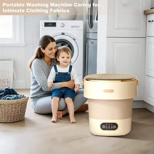 Miniatura 3 de Mini lavadora, pequeña lavadora compacta con 3 modos, máquina de lavandería inteligente completamente automática para apartamentos, camping