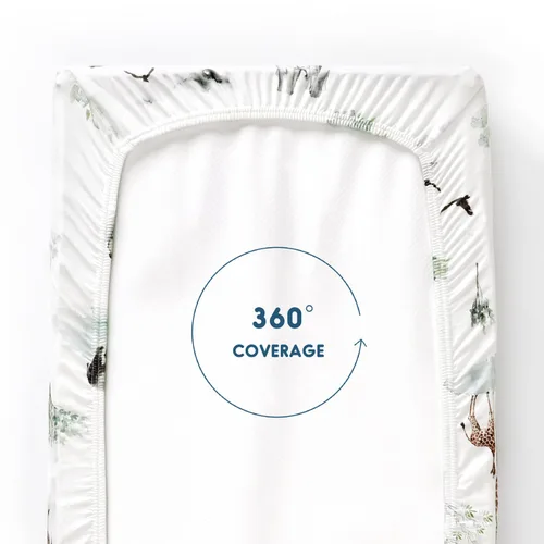 Miniatura 7 de GRSSDER Juego de fundas para cambiador ultra suaves de punto de jersey elástico, 2 paquetes, fundas para mesa de cambio que se ajustan a Savannah