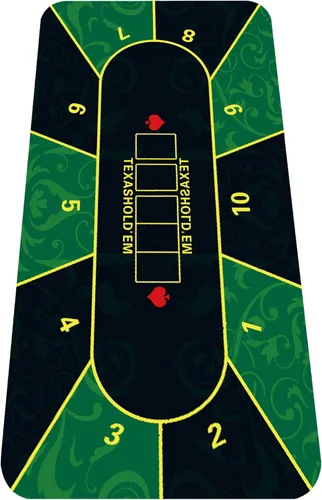 nuveti Mesa de póquer de 47 x 24 pulgadas, cubierta de mesa de póquer portátil Texas Hold'em, mesa de póquer plegable, parte inferior de goma 47 X