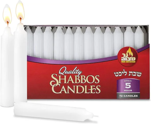 Ner Mitzvah – Velas clásicas color blanco – paquete grande – para Sabbat, mesas de cena, restaurantes, ceremonias y de emergencia – de larga duración