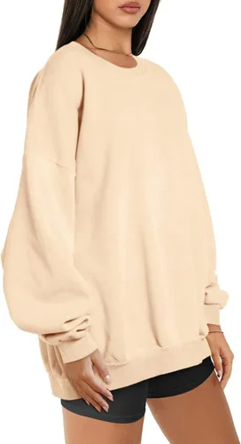 Miniatura 2 de EFAN Sudaderas de forro polar de gran tamaño para mujer manga larga cuello redondo sudadera casual con capucha
