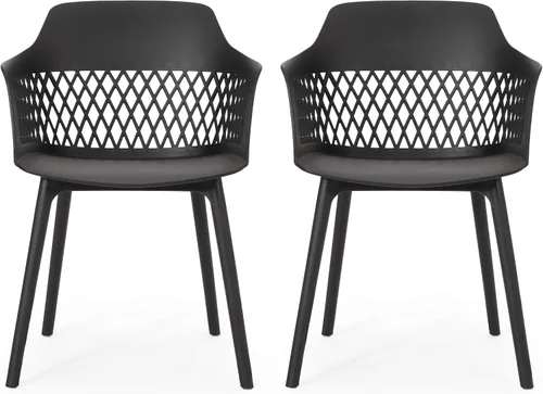 Christopher Knight Home Madeline - Silla de comedor al aire libre (juego de 2), color negro
