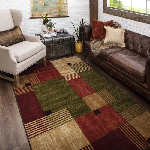 Miniatura 11 de Mohawk Home Alliance - Alfombra geométrica moderna de 1 pies 8 pulgadas x 2 pies 10 pulgadas, color rojo, perfecta para sala de estar, comedor