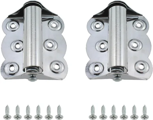Bisagra de resorte RLECS - Bisagra de cierre automático para puerta con resorte de 2.6 pulgadas, 2 unidades, color plateado
