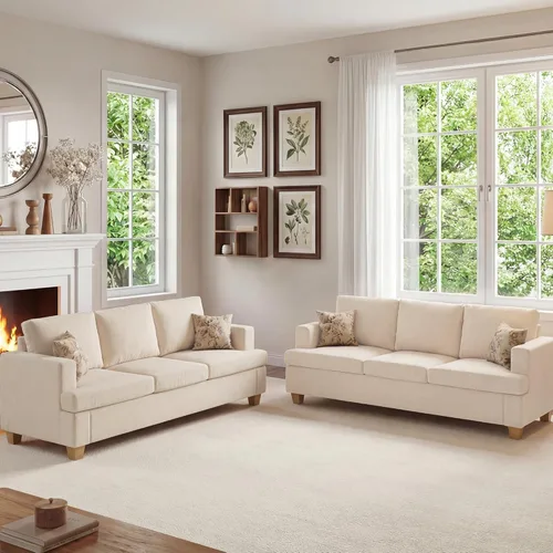 Miniatura 19 de Apicizon Cloud Couches Juegos de Muebles para Sala de Estar, Juego de Sofá Loveseat de 2 Plazas y Sofá de 3 Plazas para Dormitorio, Cómodo Sofá Cama