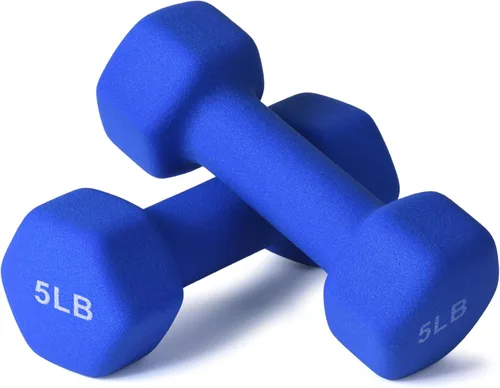 Miniatura 33 de Portzon Mancuernas de neopreno con agarre antideslizante para ejercicio de entrenamiento corporal total y tonificación muscular, compatible con 2
