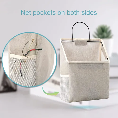 Miniatura 3 de Surblue Bolsa de almacenamiento para colgar en la pared con gancho adhesivo, almacenamiento colgante de armario para bolsillo, bolsa organizadora