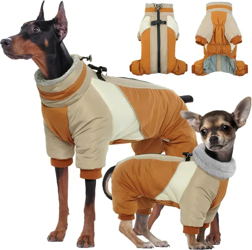 Miniatura 12 de Kuoser - Abrigo completo para perro - Abrigo cálido de invierno con chaqueta reflectante y arnés incorporado para perros pequeños - Adecuado