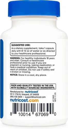 Miniatura 4 de Nutricost Tudca 500 mg, 30 cápsulas (ácido tauroursodesoxicólico) - Calidad premium, sin gluten