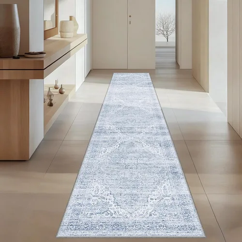 Miniatura 73 de Alfombras para pasillos antideslizantes 2x8, alfombra de pasillo moderna lavable para entrada, alfombra de piso suave resistente a manchas para Gris
