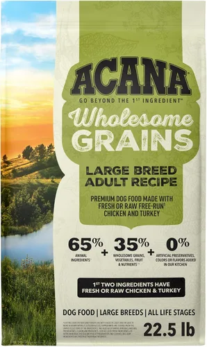 ACANA Granos saludables Alimento seco para perros de raza grande Receta para adultos Bolsa de 22.5 libras