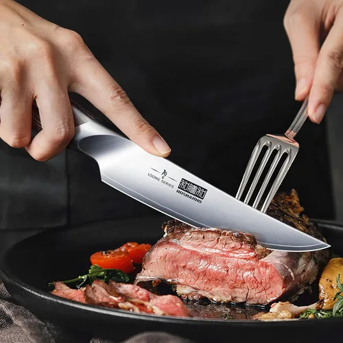 Miniatura 5 de HOSHANHO Steak Knives Set of 6, Ultra Sharp 4.5 Inch Professional Non Serrated Steak Knife Set, Japanese High Carbon Steel Kitchen Steak Knives with