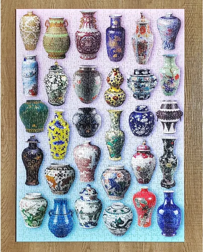 Miniatura 5 de Mchezo Rompecabezas de 1000 piezas, una pasión por la porcelana, serie Oodles, 19.7 x 27.6 pulgadas, con imágenes de objetos de porcelana antiguos