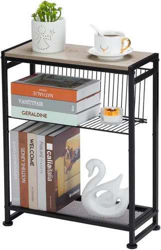 Miniatura 11 de Dulcii Mesa auxiliar pequeña para espacios pequeños – Mesa auxiliar delgada con soporte para revistas – Diseño 2 en 1, mesa auxiliar estrecha
