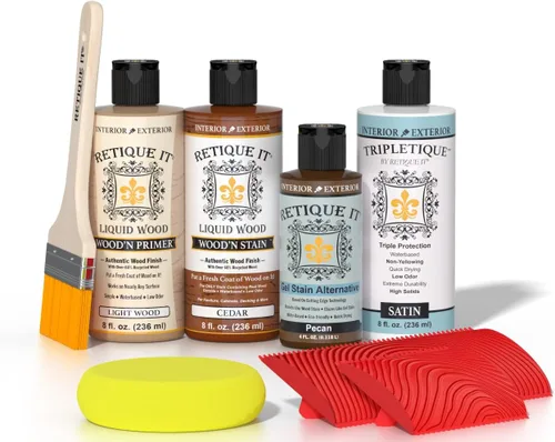 Miniatura 44 de Retique It Kit multiusos con acabado de madera - GO Beyond de madera falsa con imprimación a base de madera líquida pintable y tinte de gel - 60