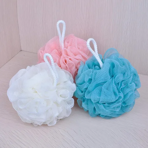 Miniatura 5 de Mesh Pouf Bath Sponge Exfoliating Shower Ball Pom Cleaning Accessory Blanco