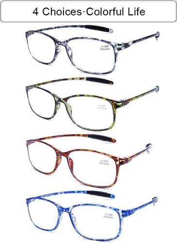Miniatura 2 de DOOViC Computer Reading Glasses Blue Light Blocking TR90 Frame Lightweight Flexible Readers for Women Men,4 Pack