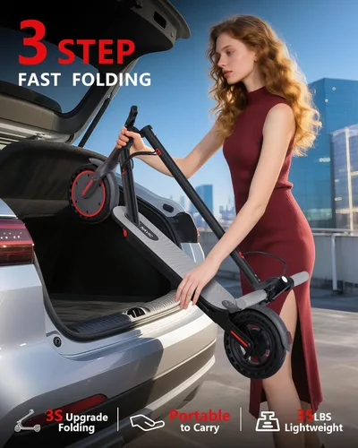Miniatura 6 de NAVIC Electric Scooter with Dual Suspension, 8.5”/10" Tires, 350W/500W Motor, 19/22 Mph, Max 22/25/27/49Miles Range, Foldable E Scooter for Adults