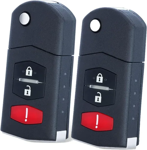 Miniatura 6 de Beefunny Reemplazo plegable Flip Shell Remote Key Case Fob 3 Botón para Mazda 3 5 6 RX8 CX5 CX7 CX9 (1)