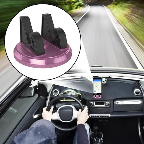 Miniatura 9 de Soporte de teléfono para automóvil, soporte compacto para teléfono de automóvil, soporte giratorio de 360°, almohadilla antideslizante para tablero