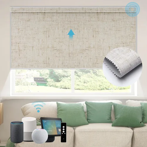 Miniatura 42 de SmartWings Persianas Motorizadas con Sombras para Ventana Control Remoto Funciona con Thread Apple Homekit Z-Wave Alexa 100% Blackout de Doble Cara
