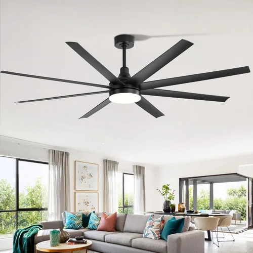 Miniatura 14 de Ventiladores de techo modernos con luces, ventilador de techo negro grande de 62 pulgadas con luz y control remoto, puerta/uso al aire libre