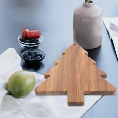 Miniatura 7 de COHEALI Tabla de cortar de madera con forma de árbol de Navidad tablas de charcutería tablas de cortar bandeja de alimentos pan de queso, pizza