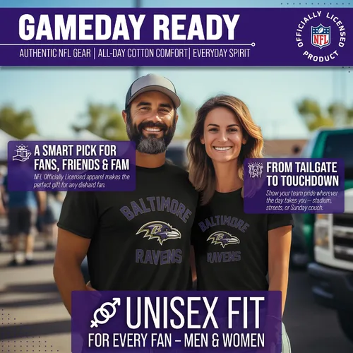 Miniatura 4 de Team Fan Apparel NFL - Camiseta Gameday para adultos, mezcla de algodón, sin etiquetas, semiajustada, da rienda suelta a tu espíritu de equipo Negro