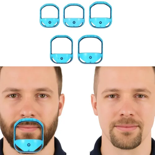 Plantilla moldeadora de barba de cabra para hombres, kit de afeitado de barba y cabra, ahorra tiempo (azul)