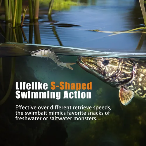 Miniatura 4 de GOTOUR Fishing Lures for Freshwater or Saltwater, Easy to Use for Family Fishing Beginner and Pros, Most Lifelike Jointed Swimbait，Slow Sinking Bass