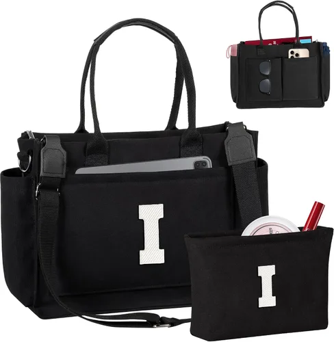 Miniatura 18 de Easter Basket Stuffers, Initial Tote Bag with Makeup Bag, Birthday Gifts for Women, Teen Girl Gifts Trendy Stuff