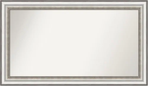 Miniatura 212 de Amanti Art Espejo de baño plateado para sobre el fregadero, 26 x 26 pulgadas, espejo cuadrado de plata antigua, marco de madera tradicional mediano