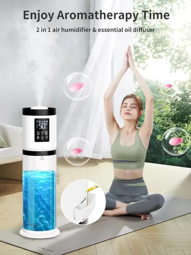 Miniatura 4 de Humidificadores de 8L para dormitorio, silenciosos de 30dB, cobertura de 500ft², tiempo de funcionamiento de 60H, llenado superior, humidificador 3