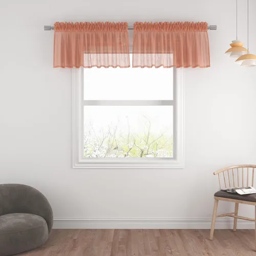 Miniatura 60 de UPOPO Paneles de Cortina Beige Pequeños Cortinas Transparentes de Gasa de 16 Pulgadas de Largo Cortinas de Cocina de Voile con Textura de Lino
