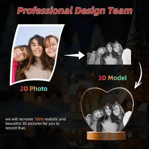 Miniatura 3 de Artmosphere Foto de cristal 3D, regalo de fotos personalizado para padre, marido, hombres y abuelo, gran regalo personalizado con tu propia foto